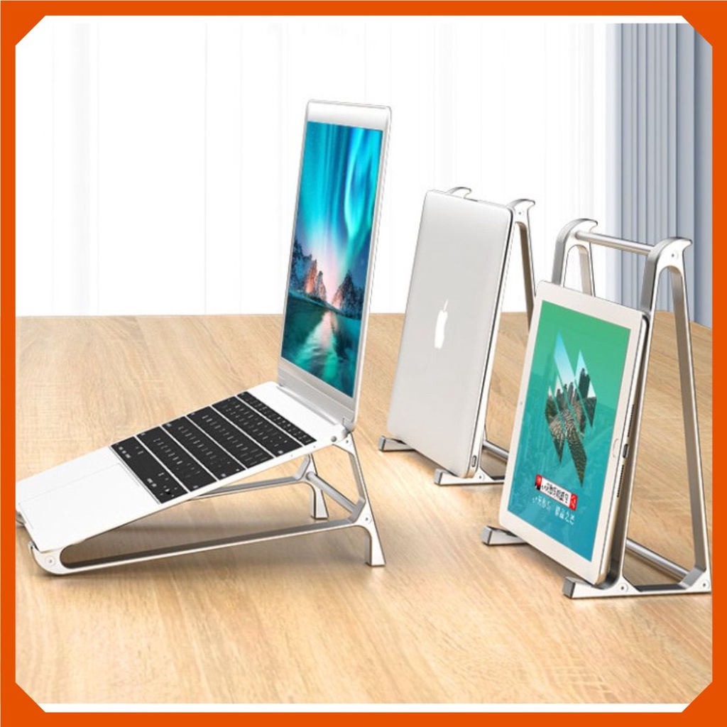 Giá Đỡ Macbook Nhôm 14 inch 15.6 inch 17 inch Kiêm Đế Tản Nhiệt Laptop Để Bàn 2 Trong 1 Để Máy Dựng Đứng P5