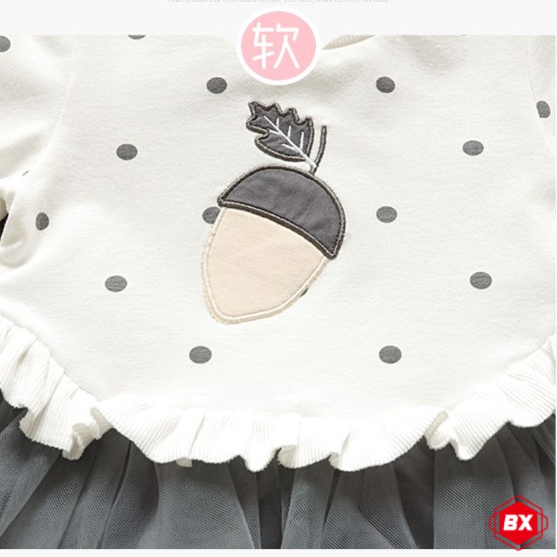 Đầm Sweater Tay Dài Phong Cách Công Chúa Thời Trang Mùa Thu Mới Cho Bé Gái