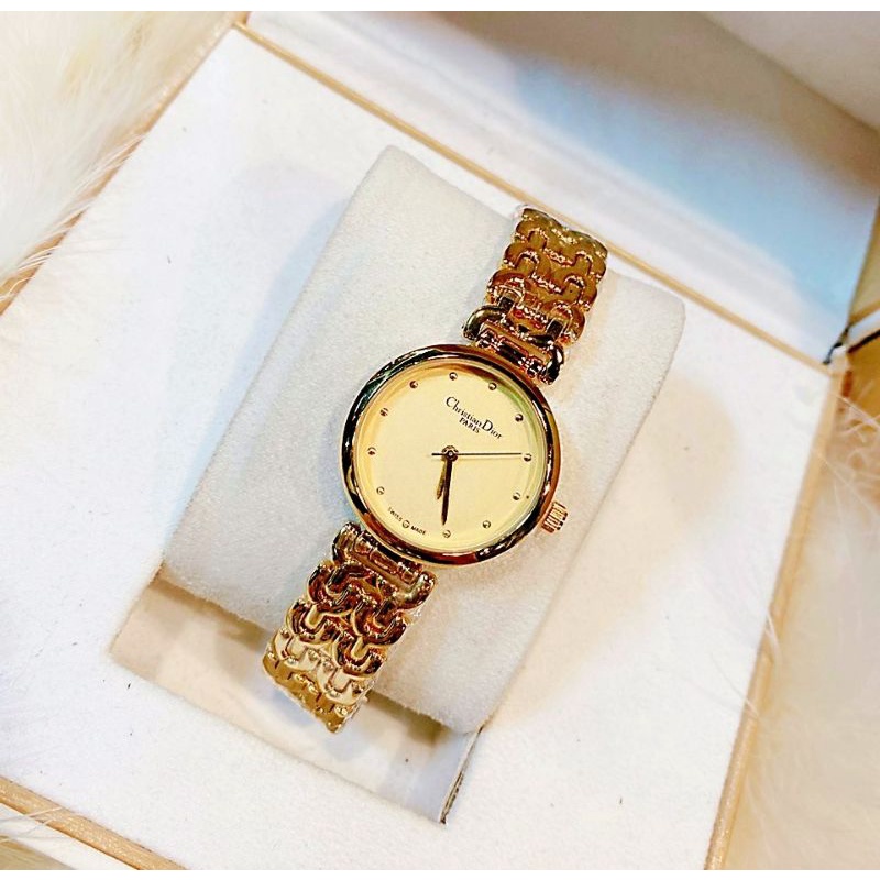 Đồng hồ nữ Dior dây demi kim loại sang trọng