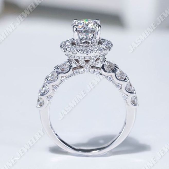 Nhẫn nữ kim cương nhân tạo moissanite chủ 6.3 ly - Mẫu 7