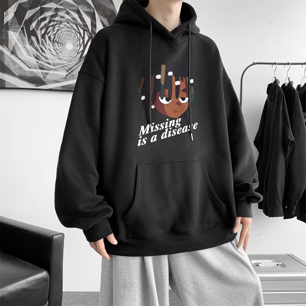 Áo hoodie Dáng Rộng In Họa Tiết Hoạt Hình Phong Cách Nhật Bản Cho Nam Nữ