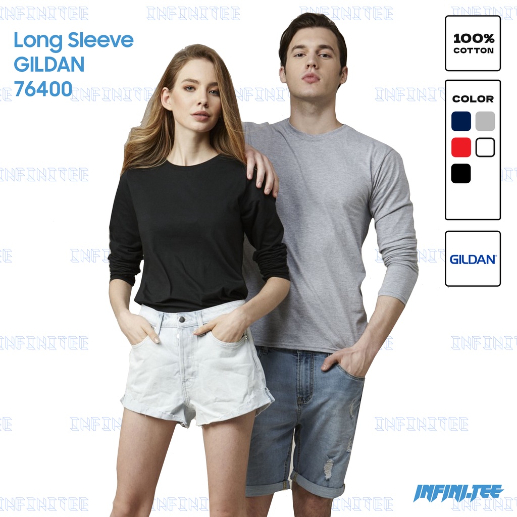 Áo Thun INFINITEE trơn Tay Dài  Gildan 76400 - Premium Cotton