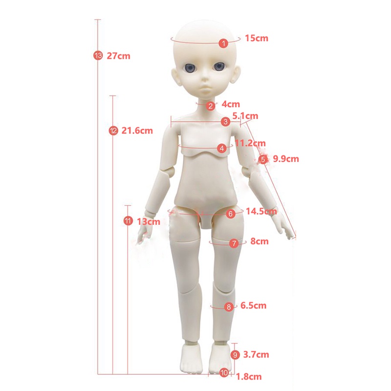 Mới Đầu Búp Bê 26cm Tỉ Lệ 1 / 6 Cao Cấp