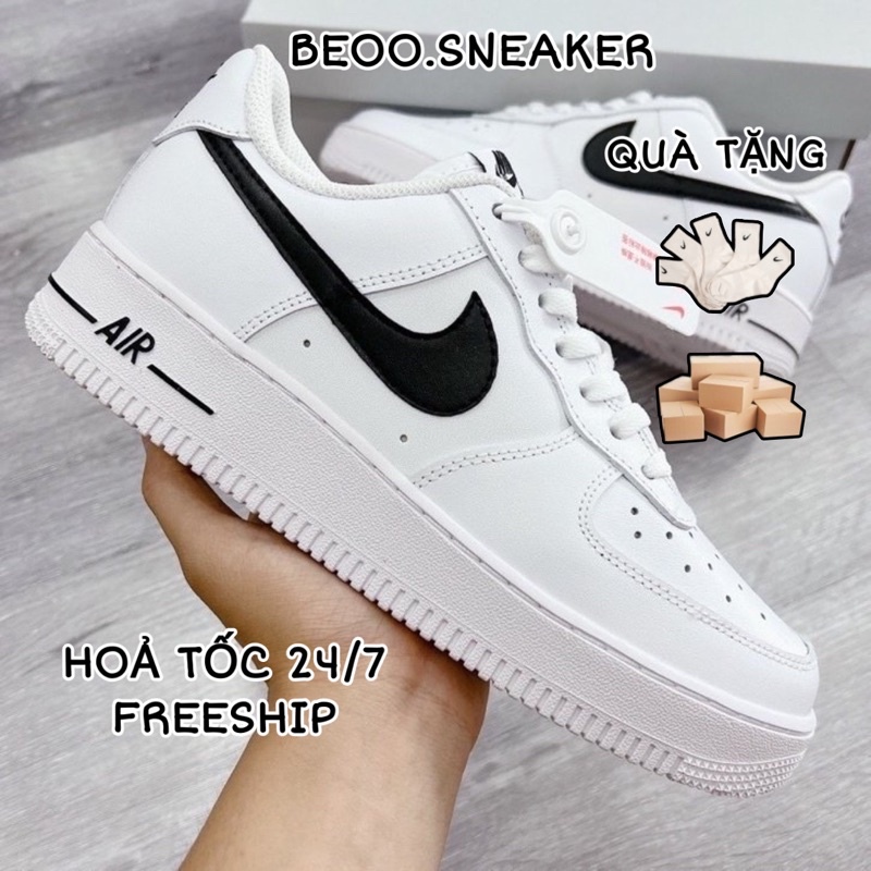 Giày Air Force 1 vệt đen, giày af1 vệt đen full size 36-43.Tặng tất & box b.vệ.