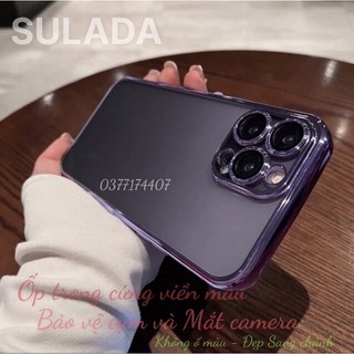 (iPhone14)_Ốp lưng SULADA trong cứng viền màu bảo vệ Cụm & Mắt camera cho iPhone 14 Pro Max, 14 Plus, 14 Pro, 14