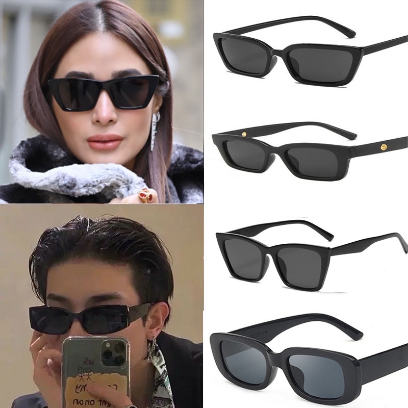 Kính Mát Gọng Chữ Nhật Nhỏ Màu Đen Chống Tia UV Chất Lượng Cao Phong Cách Retro Unisex Mới