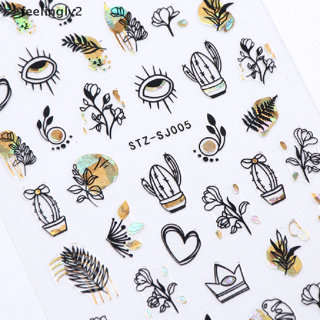 Miếng Dán Trang Trí Móng Tay 3D Họa Tiết Đường Kẻ Trừu Tượng Độc Đáo