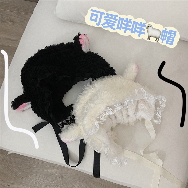 Mũ Lông Cừu Mềm Mại Giữ Ấm Tai Kiểu Nhật Bản Thời Trang Thu Đông Cho Mẹ Và Bé