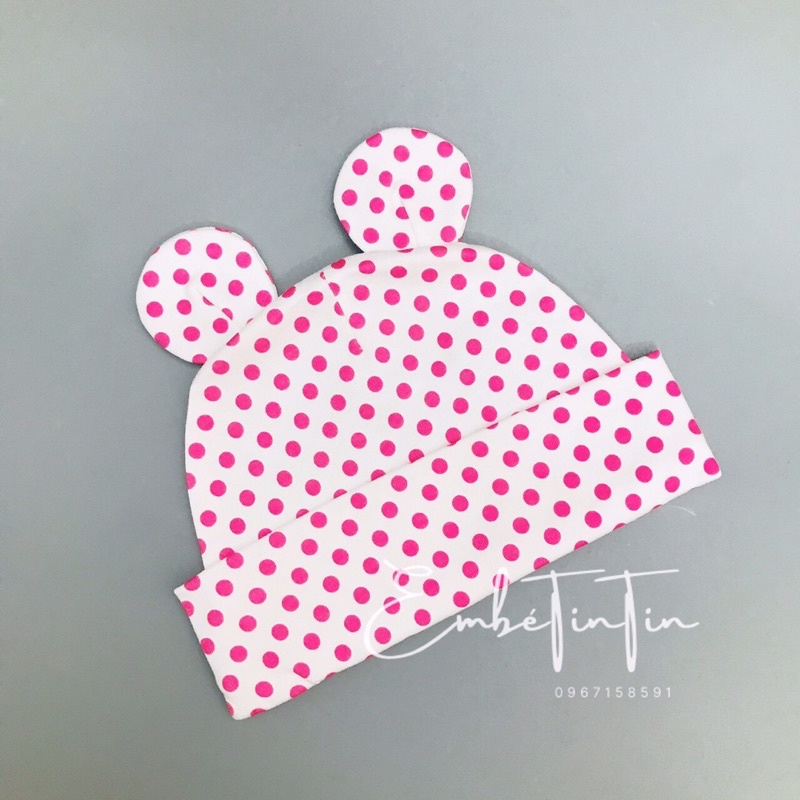 Mũ cotton tai gấu cho bé (6m-2y)