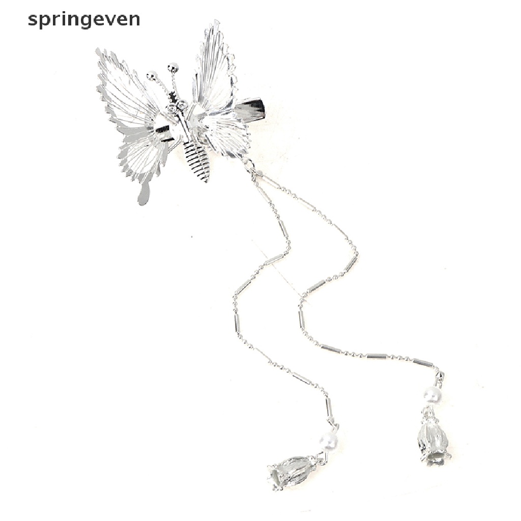 Kẹp Tóc Hình Bướm Phối Tua Rua Phong Cách Cổ Điển