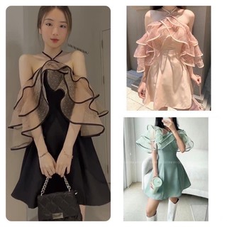 Đầm von tầng trễ vai, cách điệu tiểu thư sang chảnh