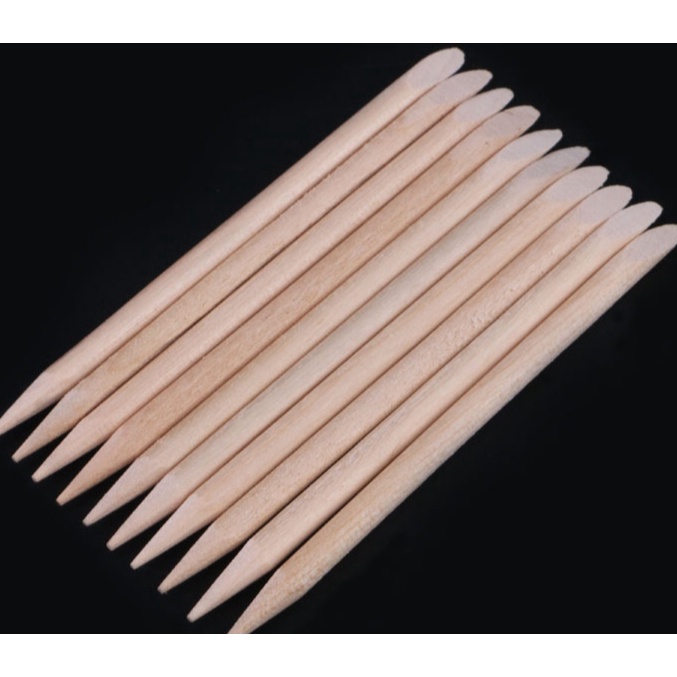 Que gỗ làm nail, đẩy da chết, sét 100 cây dùng trong nail box,dài 7,5cm