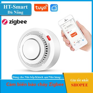 Thiết bị báo cháy, báo khói Tuya Zigbee không dây điều khiển qua điện thoại
