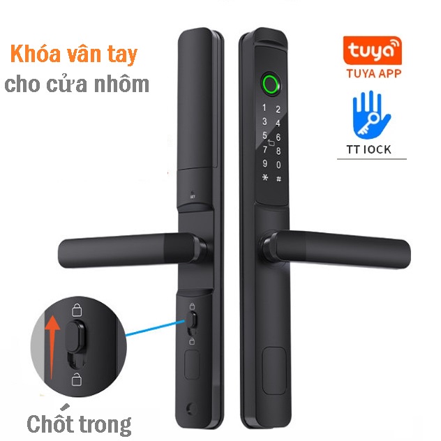 KG-N617.Khóa vân tay cao cấp cho cửa nhôm App Tuya hoặc TTlock