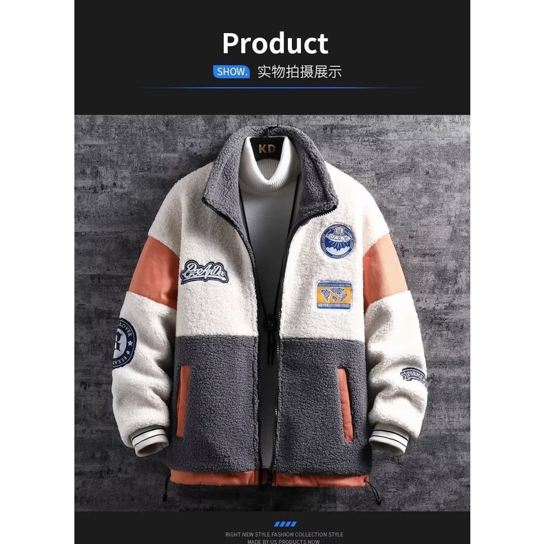 Áo Khoác Phao Lót Lông Cừu Thời Trang Thu Đông Mới Cho Nam