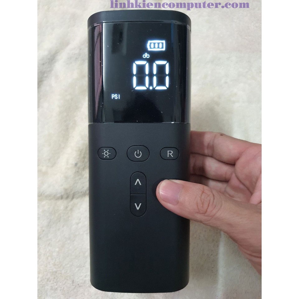 Máy bơm lốp xe di động, kiêm sạc dự phòng, đèn pin, dùng cho xe hơi, xe máy, xe đạp