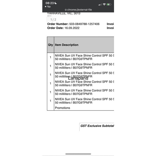 Sẵn kem chống nắng Nivea Shine Control có bill Úc