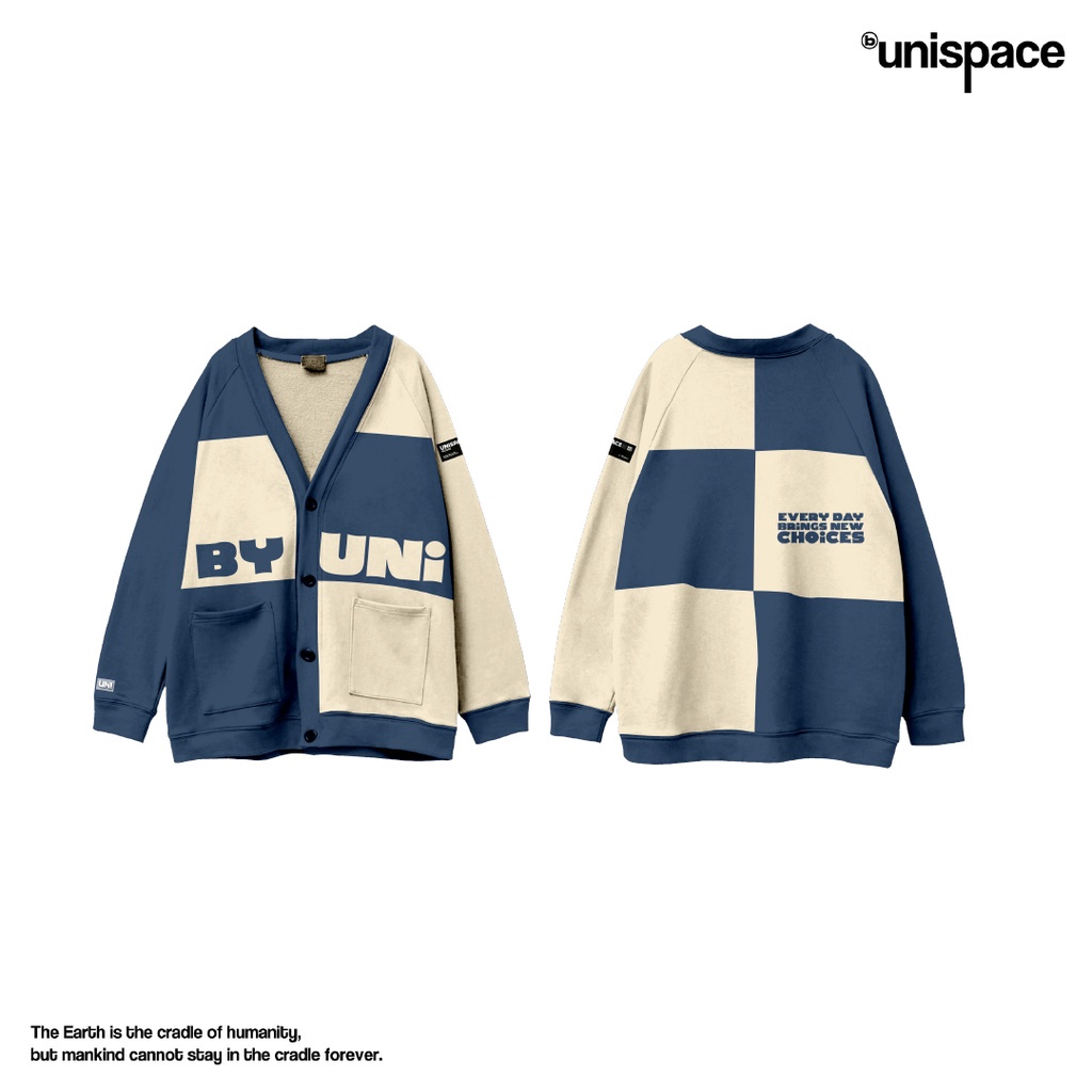 Áo cardigan By UniSpace Signature áo khoác unisex nam nữ nỉ Caro