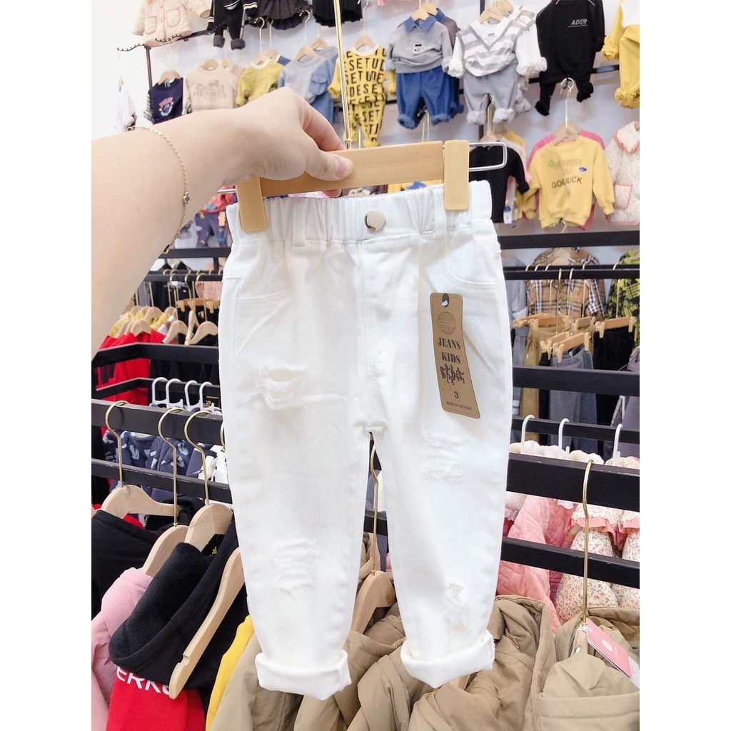 Quần Kaki dài giả jean mềm cho Bé Trai và Gái 9-32kg