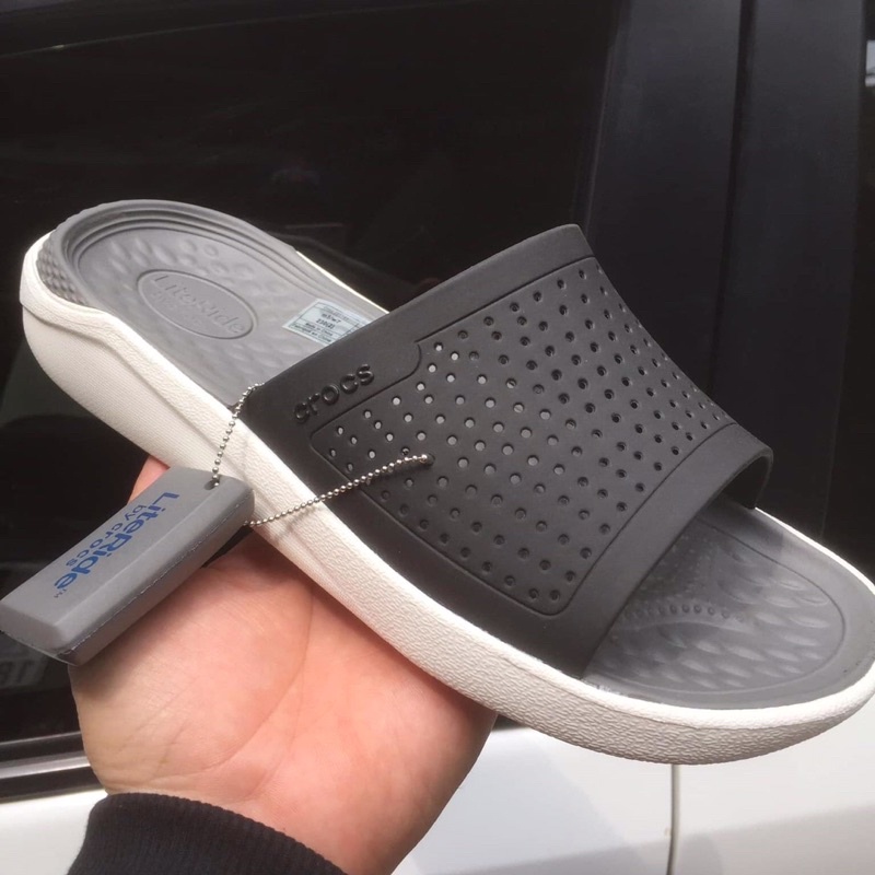 Dép Cross Quai Ngang Literide Màu Đen Xám Hàng Chuẩn Loại 1 full, tag,mac,box hãng