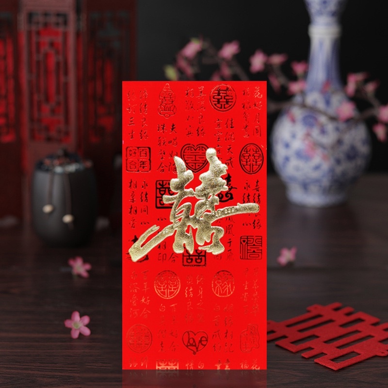 🧧 LÌ XÌ CƯỚI SONG HỶ MẠ VÀNG IN NỔI 🧧