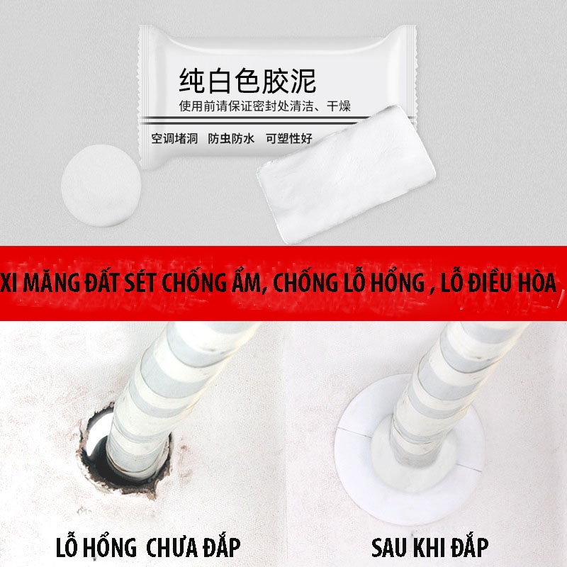 Đất Sét Xi Măng Dẻo, Keo Bịt Lỗ Đi Ống Máy Điều Hòa, Bịt Lỗ Chuột, Chống Thấm Dột 88332 Tổng Kho Sỉ Gia Dụng