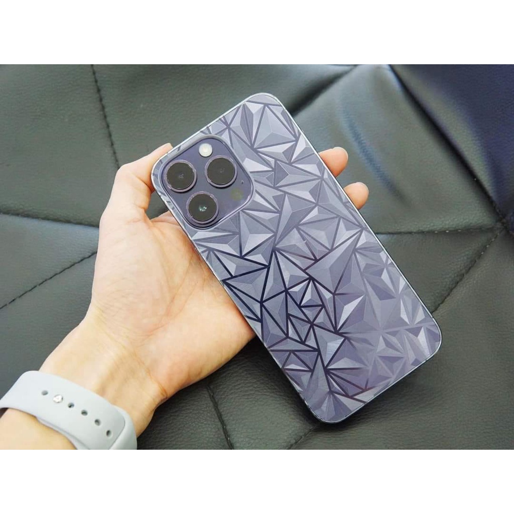 Miếng dán PPF kim cương 4D iPhone 14 Pro Max / 13 Pro Max / 12 Pro Max / 11 Pro Max,... mặt lưng full viền