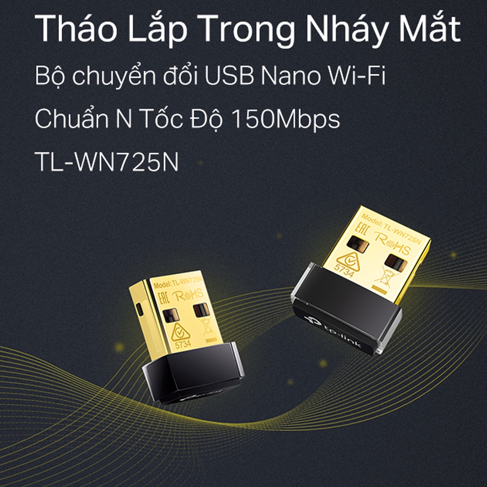 Usb wifi Tp-link WN725N Nano Chuẩn N Tốc Độ 150Mbps - Bộ thu wifi TPLink TL-WN725N cho pc laptop | BigBuy360 - bigbuy360.vn