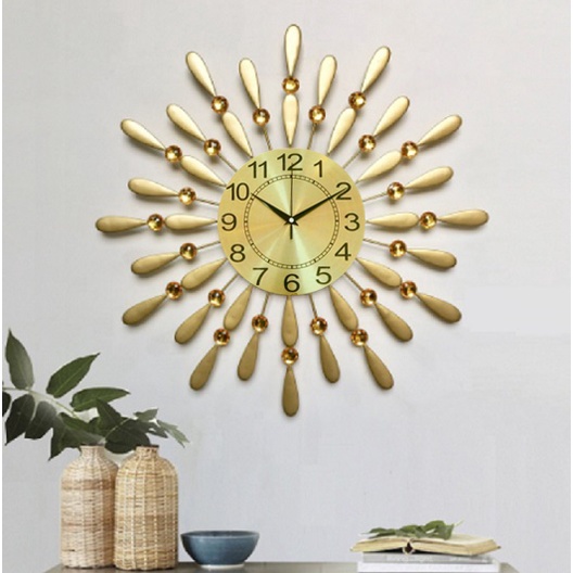 Đồng Hồ Treo Tường trang trí Hoa đá Mới 2022 kim trôi
