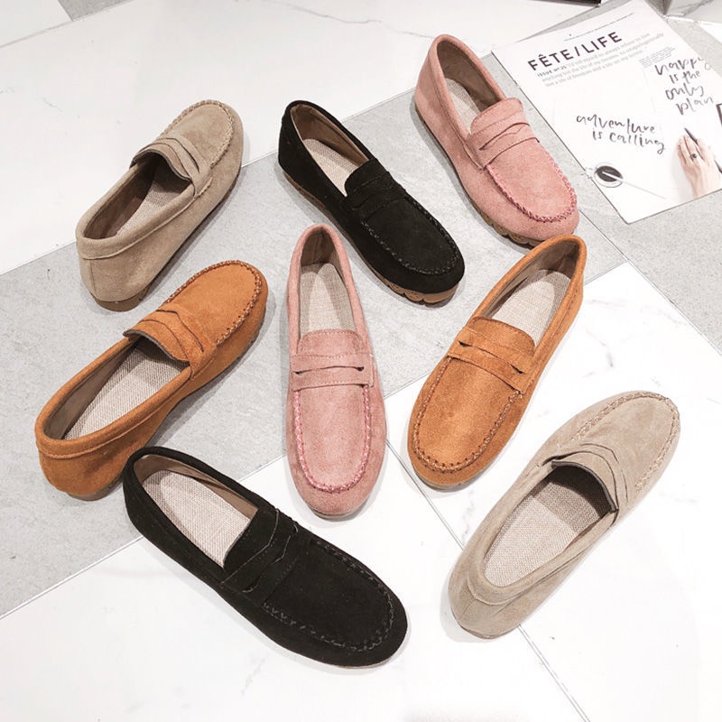 Giày Lười Đế Mềm Bằng Vải Cotton Lót Nhung Thời Trang Thu Đông Cho Mẹ Bầu