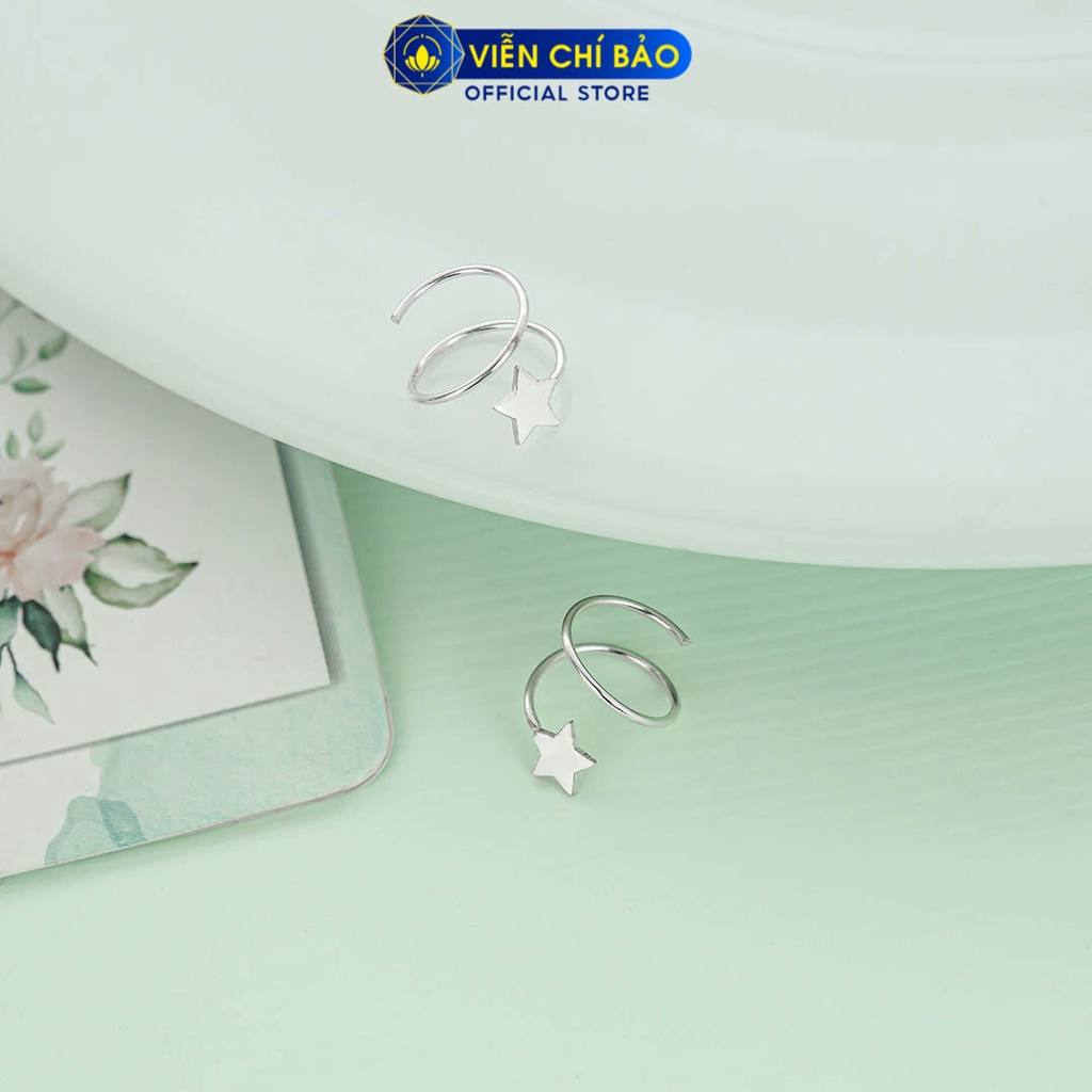 Khuyên tai bạc nữ xoắn ngôi sao chất liệu bạc 925 thời trang phụ kiện trang sức Viễn Chí Bảo B400483x