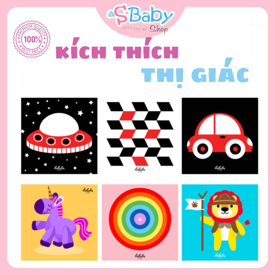 Kích Thích thị giác cho trẻ sơ sinh bộ Decal 6 thẻ