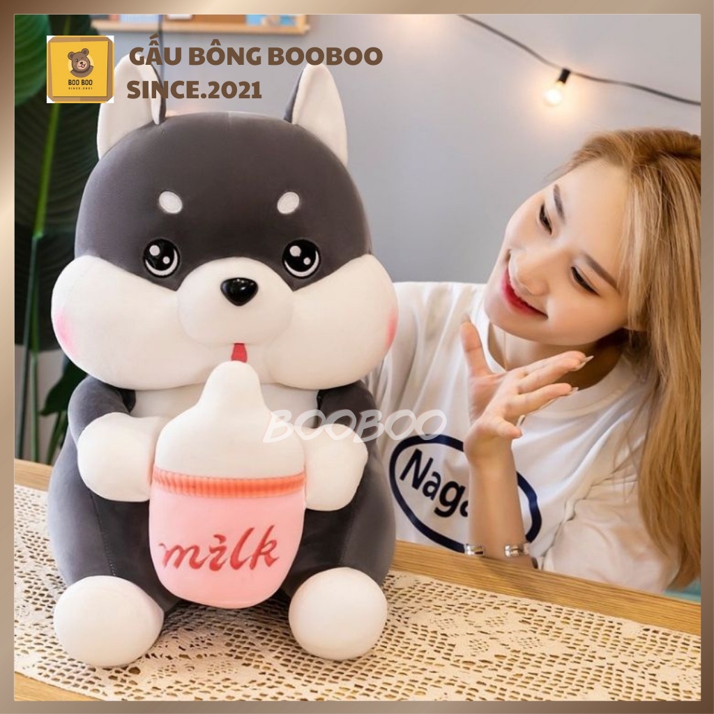 Gấu xinh - Gấu bông nhiều hình - Giảm giá siêu sốc - gấu bông khủng long đuôi tim, chó husky ôm bình sữa v.v