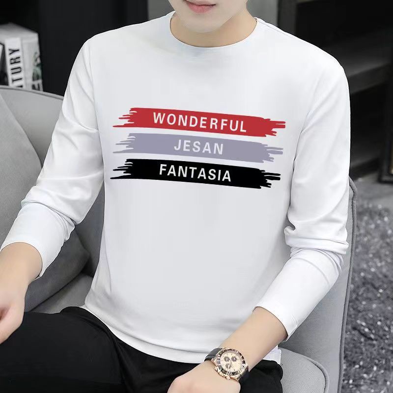 Áo Thun Tay Dài Cổ Tròn Dáng Ôm In Họa Tiết Thời Trang Xuân Thu Cho Nam