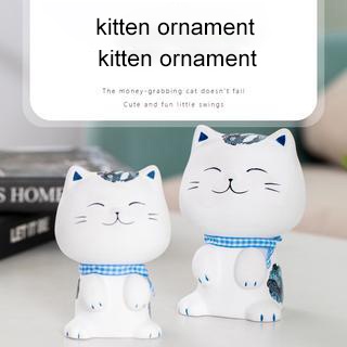 Chú Mèo May Mắn Bằng Gốm Sứ Trang Trí Nhà Cửa Phong Cách Nhật Bản