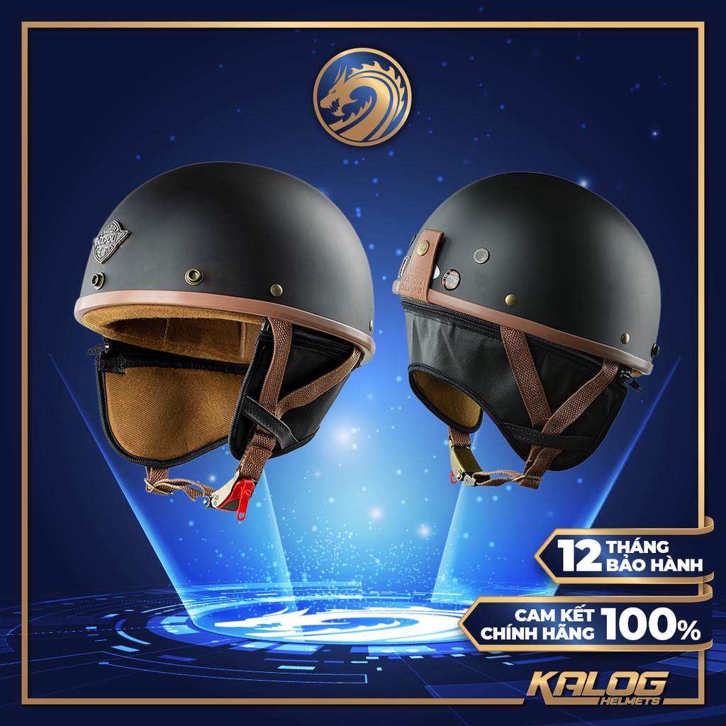 Mũ bảo hiểm 1/2 đầu Napoli Haley cao cấp Freesize 55-58 cm - Bảo hành 12 tháng