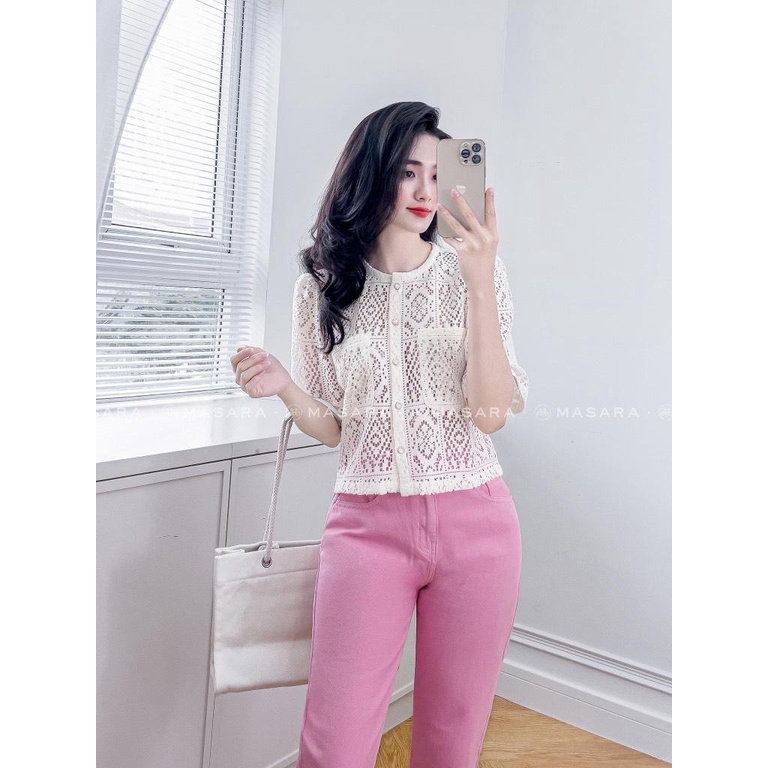 ÁO REN CỔ TRÒN KEM TAY LỠ