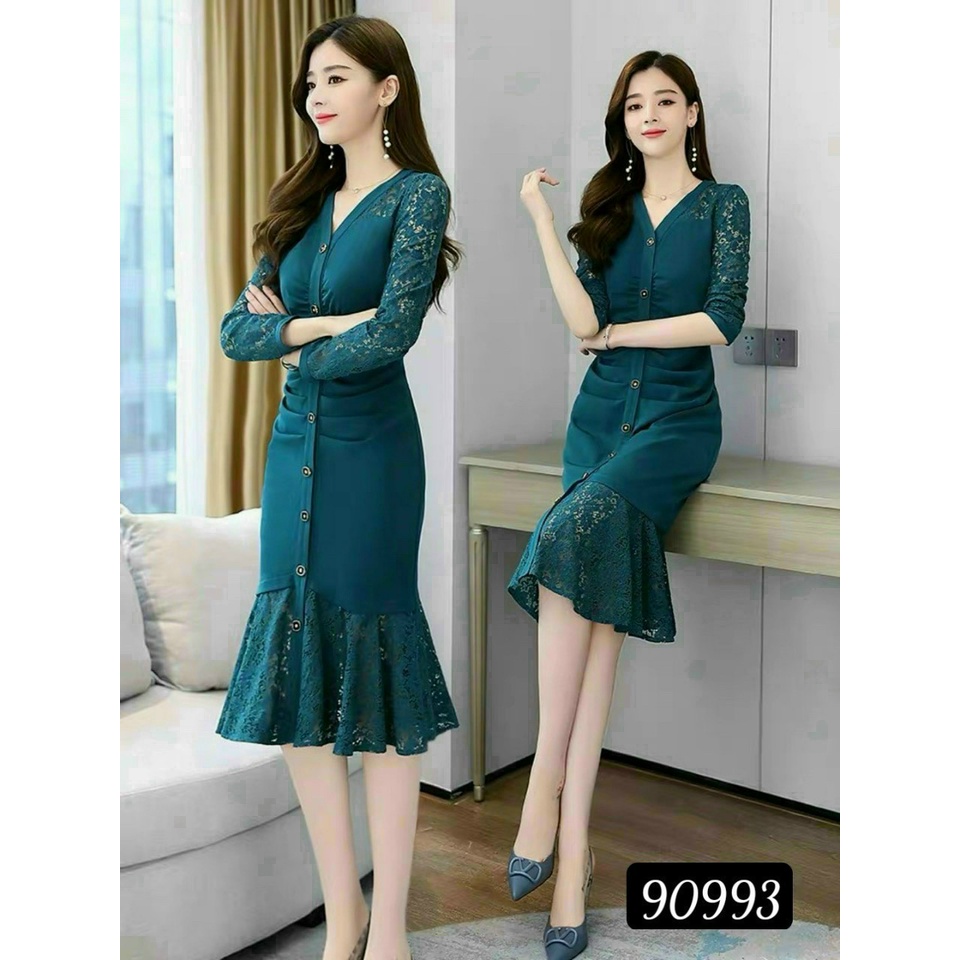 Đầm Umi Phối Ren Cổ Tim D90993
