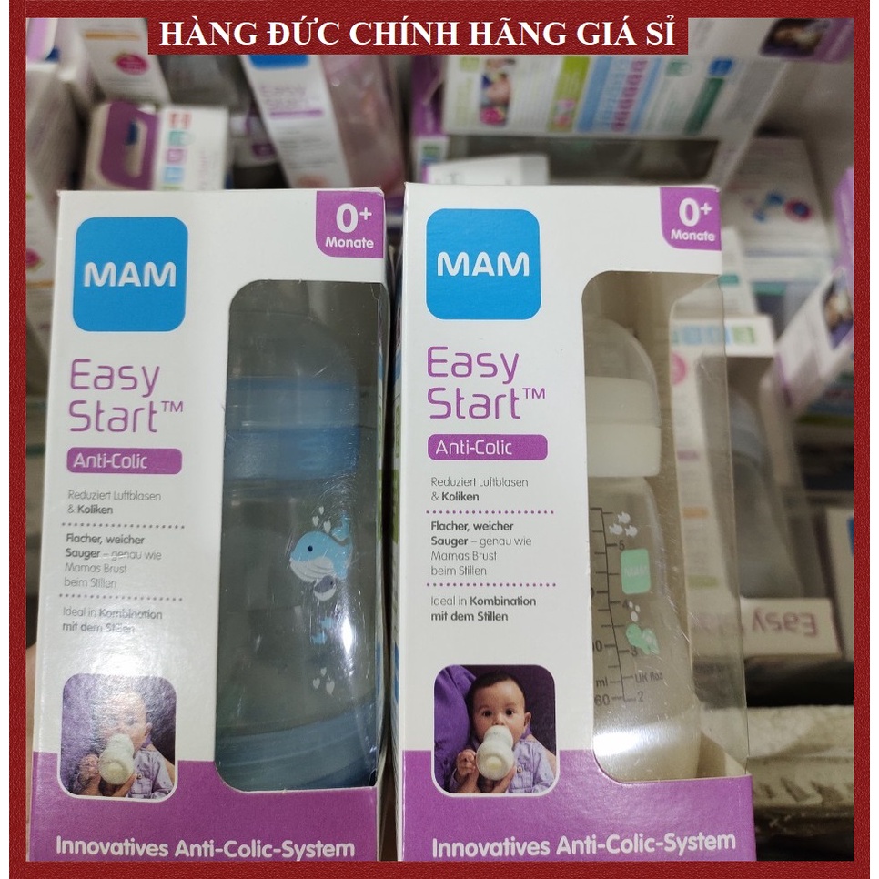 Bình sữa chống đầy hơi Mam Đức 160ml & 260ml & 320ml