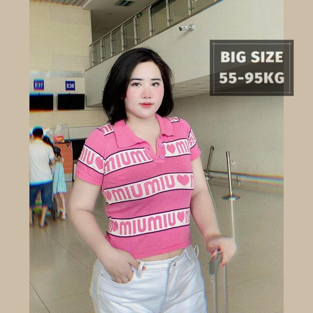 Áo Bigsize Nữ Áo Kiểu, Áo Len Mongtoghi Miu Miu Dáng Ngắn Cổ Bẻ Hoạ Tiết Lạ Hàng QCCC