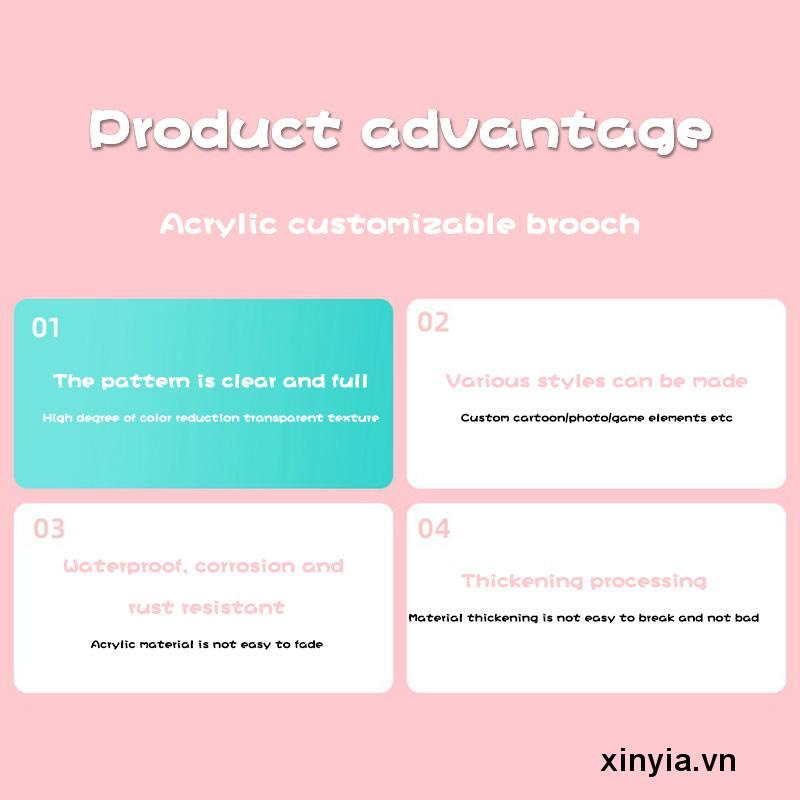 Huy Hiệu Cài Áo Nhựa Acrylic - Pin Cài BALO Hộp Bút, Sticker Trang Trí, Phụ Kiện Khuy Dễ Thương AMKO