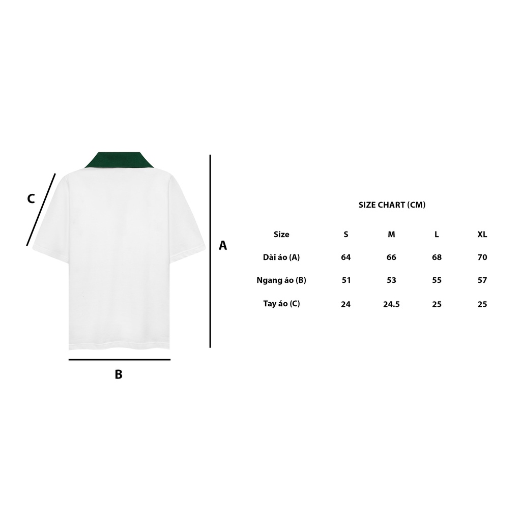 Áo thun Polo dáng Crop Introvert Boy Club - Trắng