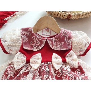 Body váy ren đỏ đô cho bé
