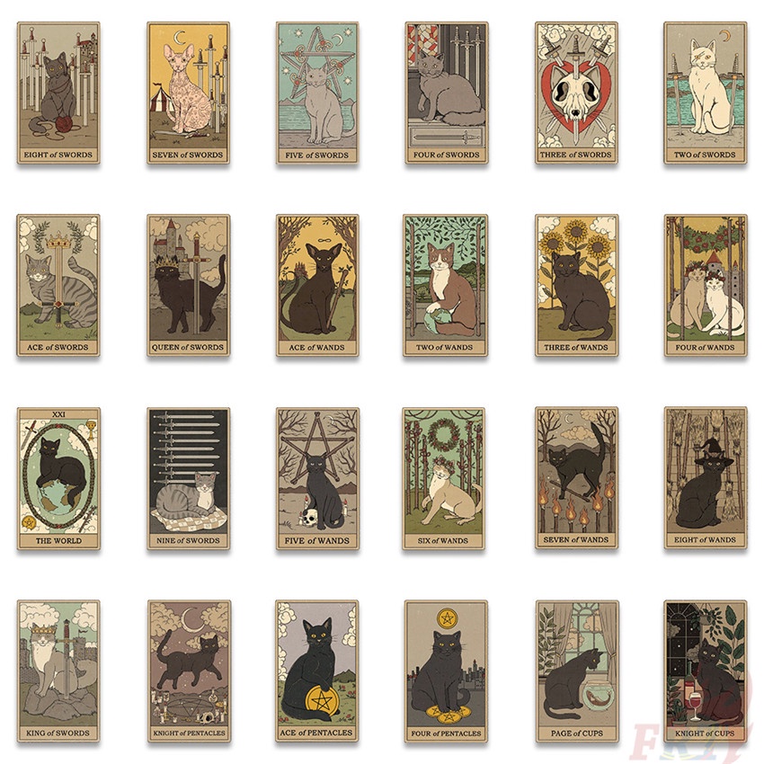 70 Cái / Bộ ❉ Bài Tarot Định Mệnh Retro. Hình Dán Mèo Ma Thuật Series 01 ❉ Miếng Dán Decal Chống Thấm Nước Thời Trang