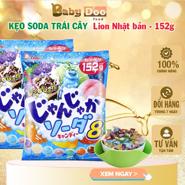 Kẹo Soda trái cây Lion Nhật Bản gói 152g mix nhiều vị.