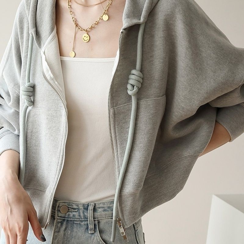 Áo Khoác Cardigan Có Mũ Trùm Dáng Rộng Thời Trang Xuân Thu Phong Cách Hàn Quốc Cho Nữ