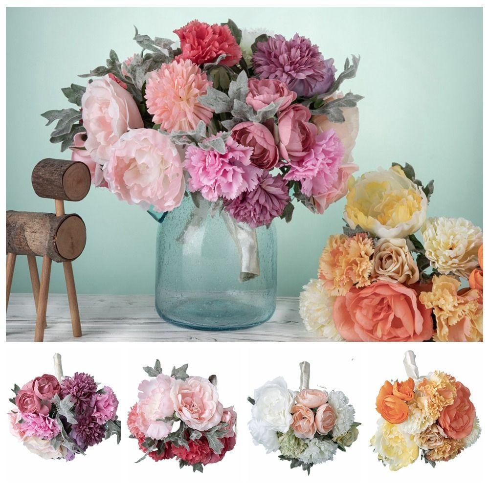 Hoa Mẫu Đơn Giả Trang Trí Đám Cưới|Hoa Cúc Giả Bằng Lụa Trang Trí Nhà Cửa