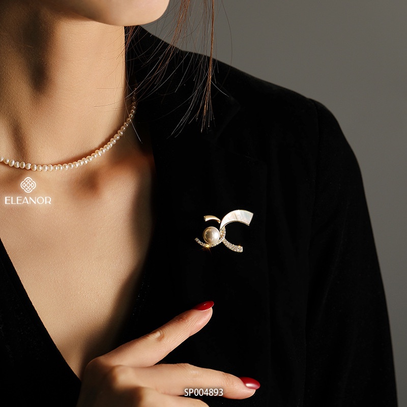 Ghim cài áo nữ Eleanor Accessories đính đá chữ X  phụ kiện thời trang 4893