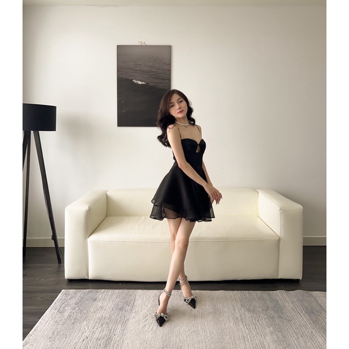 Mell03 dress - Váy đen xoè hai dây quyến rũ Onmellem