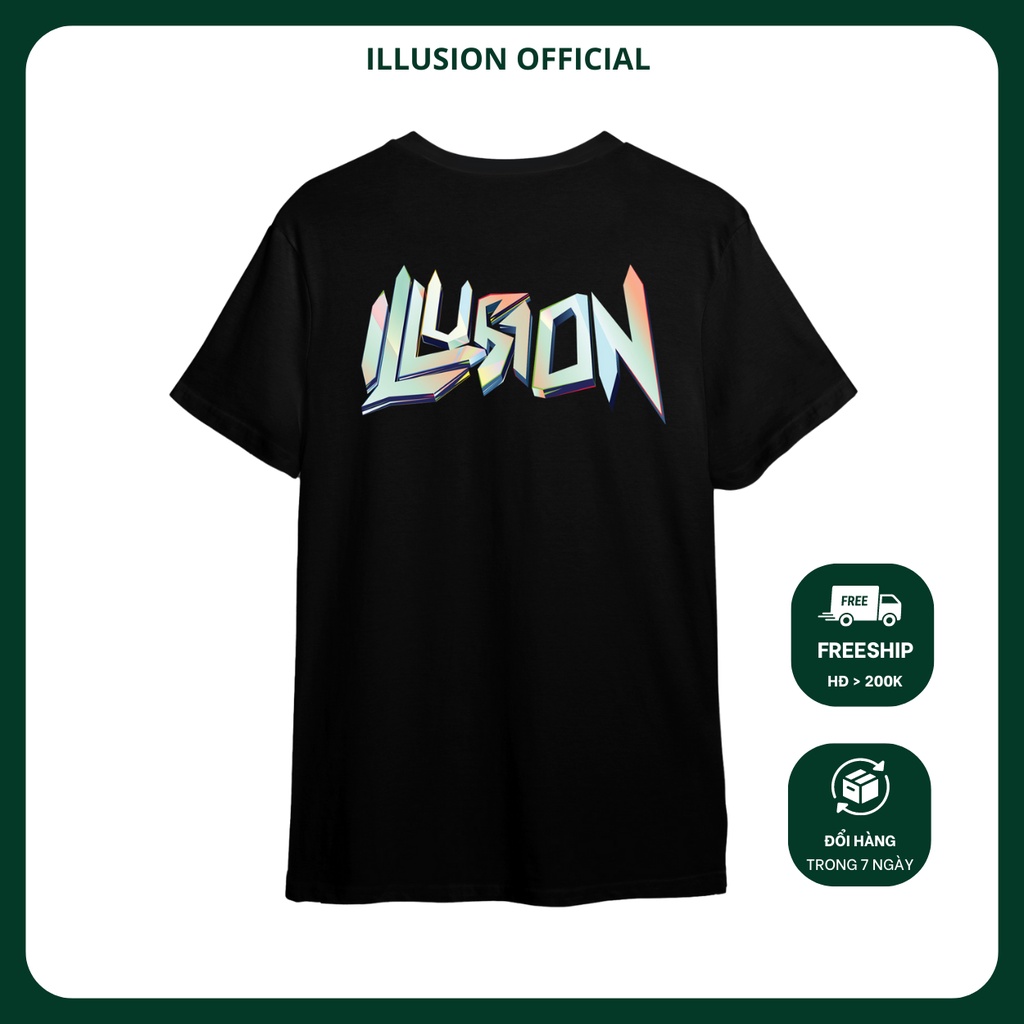 Áo thun nam basic, Áo thun nam nữ local brand vải cotton cao cấp, áo thun cổ tròn I JUST ILLUSION TEE IN BLACK